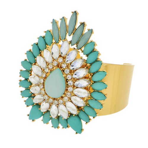 Teardrop Mint Cuff Braceleet - Beautique Online Store