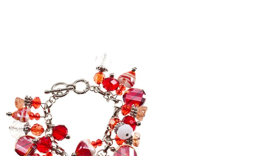 SILVER TONE GEMSTONE BEADS BRACELET - Beautique Online Store