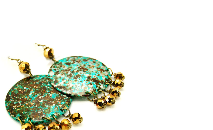 Teal Circle Drop Earrings - Beautique Online Store
