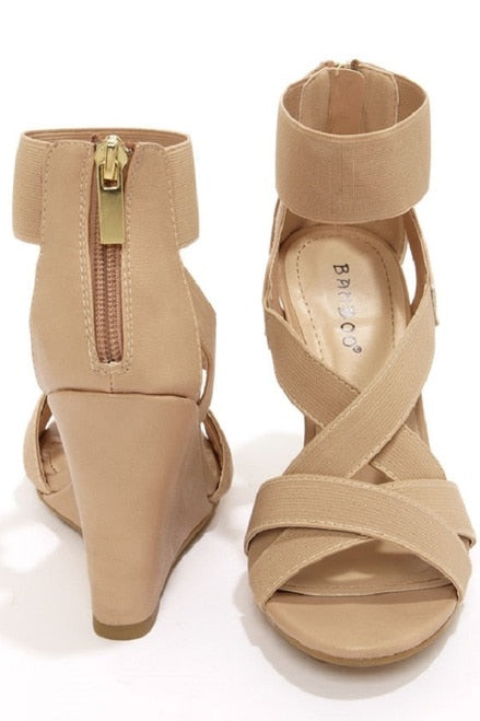 Bamboo Royce 17 Strappy Wedge - Beautique Online Store