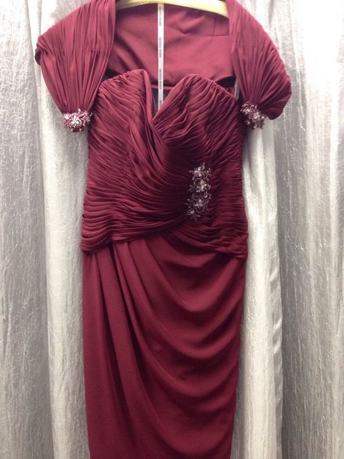 Caterina by Jordan Mother of the Wedding Dress Burgandy wine 10 - Beautique Online Store
