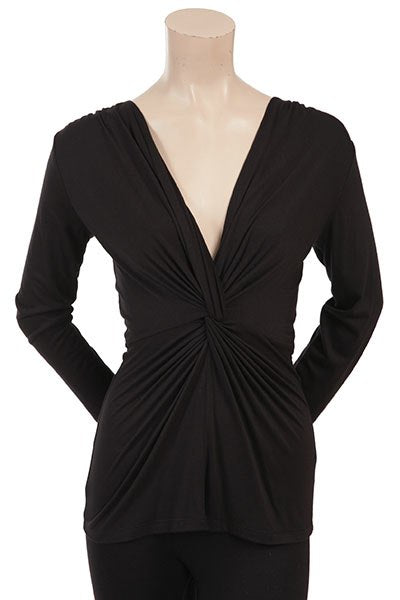 Long Sleeve V-Neck Twist Shirt - Beautique Online Store