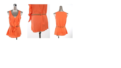 Orange Ruffle Shirt - Beautique Online Store
