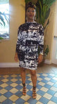 Abstract Print Black/White Dress - Beautique Online Store