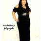 Black Cut-Out Maxi w/detachable Belt - Beautique Online Store
