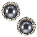 Round Smokey Pearl Accent Earrings - Beautique Online Store