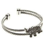 Silver Tone Braided Elephant Bracelet - Beautique Online Store