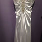 Clarisse Prom Dress White Halter vneck size 10 - Beautique Online Store