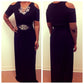 Black Cut-Out Maxi w/detachable Belt - Beautique Online Store
